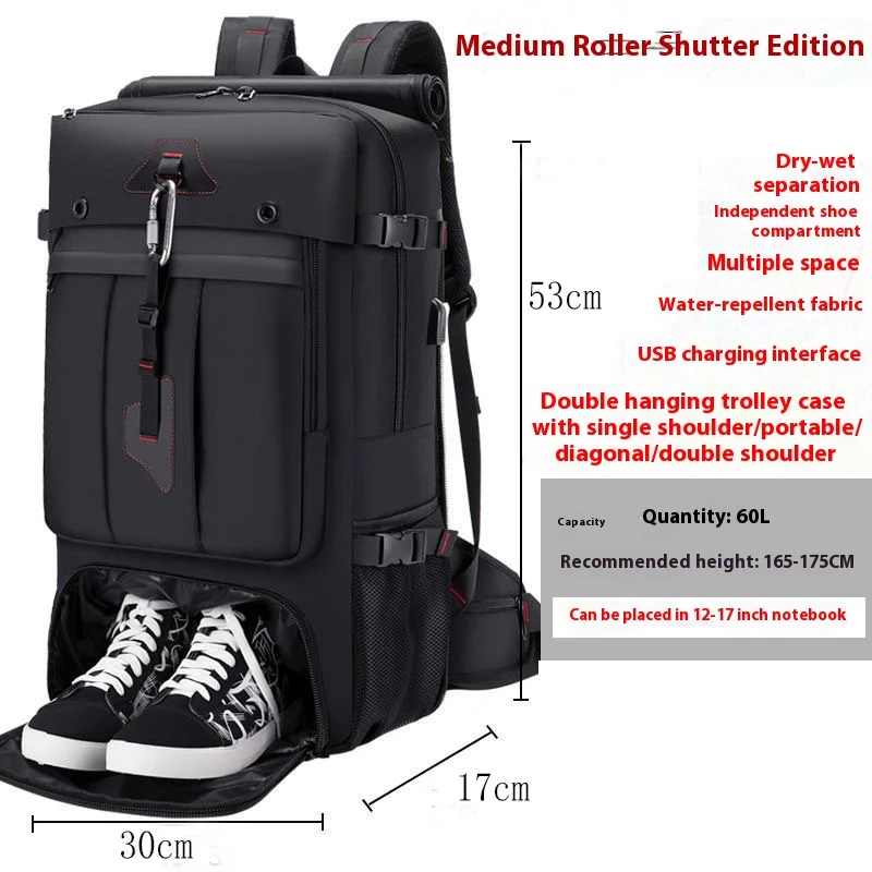 50L 70L Large Capacity Travel Backpack Luggage Sports Training Fitness Independent Shoes Storage Bag Laptop Bags