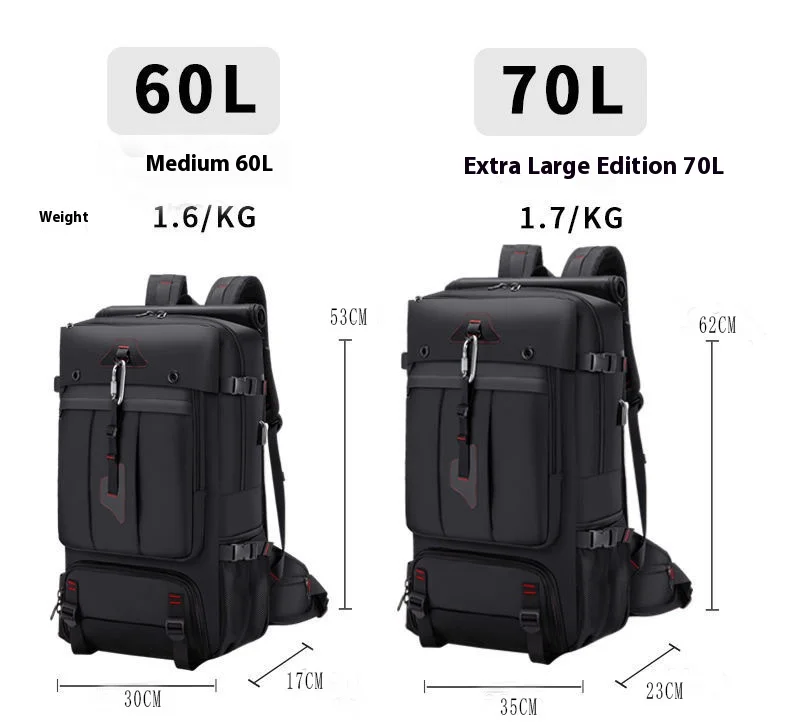 50L 70L Large Capacity Travel Backpack Luggage Sports Training Fitness Independent Shoes Storage Bag Laptop Bags