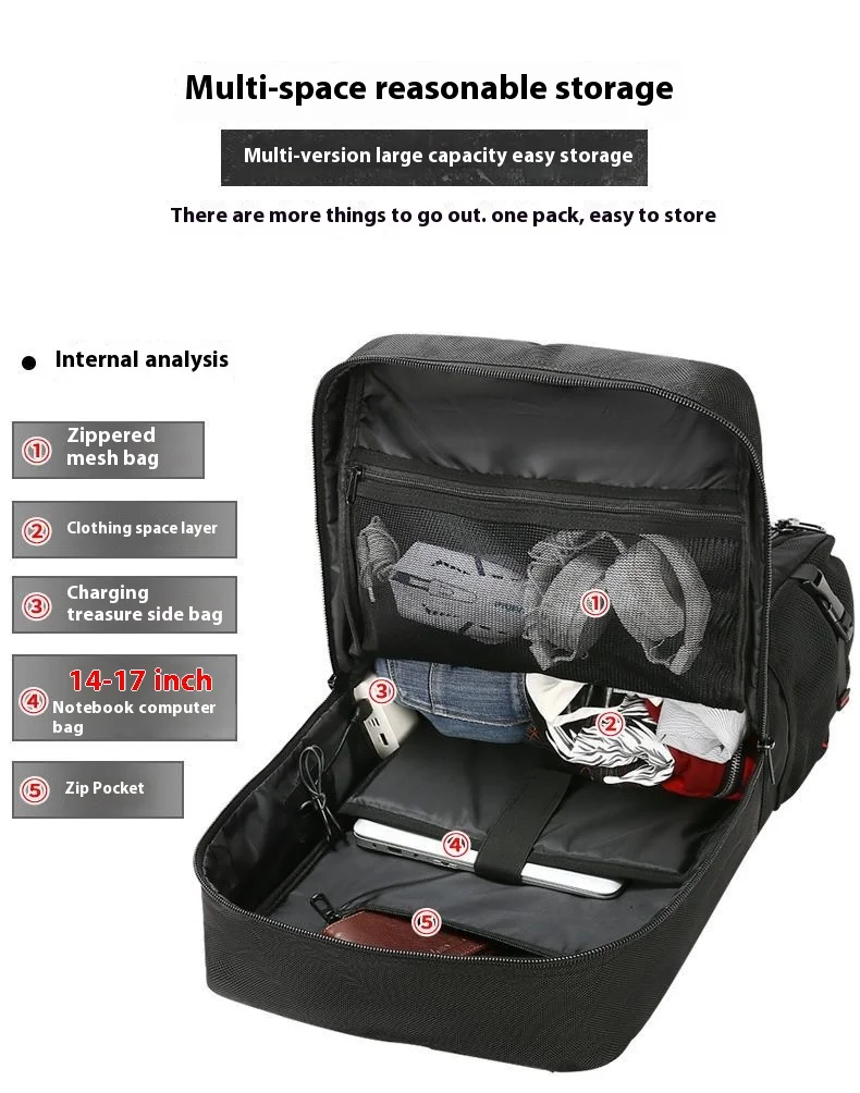 50L 70L Large Capacity Travel Backpack Luggage Sports Training Fitness Independent Shoes Storage Bag Laptop Bags