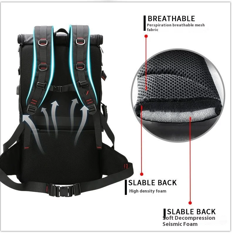 50L 70L Large Capacity Travel Backpack Luggage Sports Training Fitness Independent Shoes Storage Bag Laptop Bags