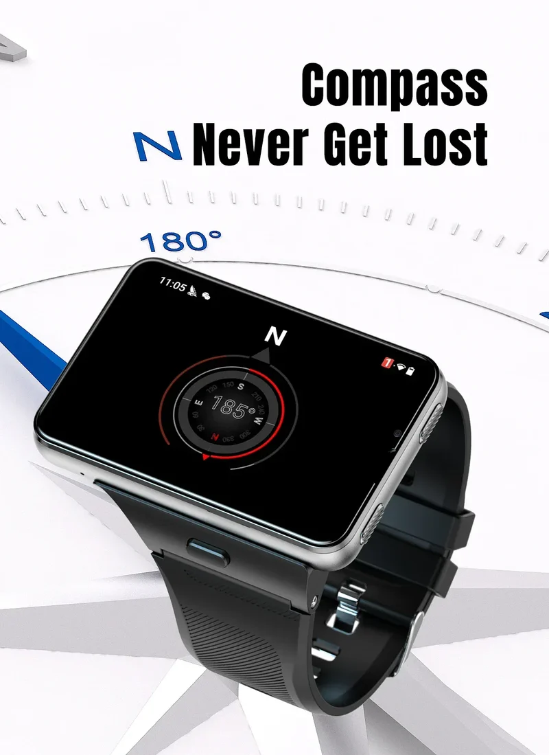 S999 4G LTE Smart Watch Android 11.0 OS 4GB RAM 64GB ROM 2.88" Big Screen 2MP/8MP Dual Camera Quad Core 2300mAh Men Smartwatch