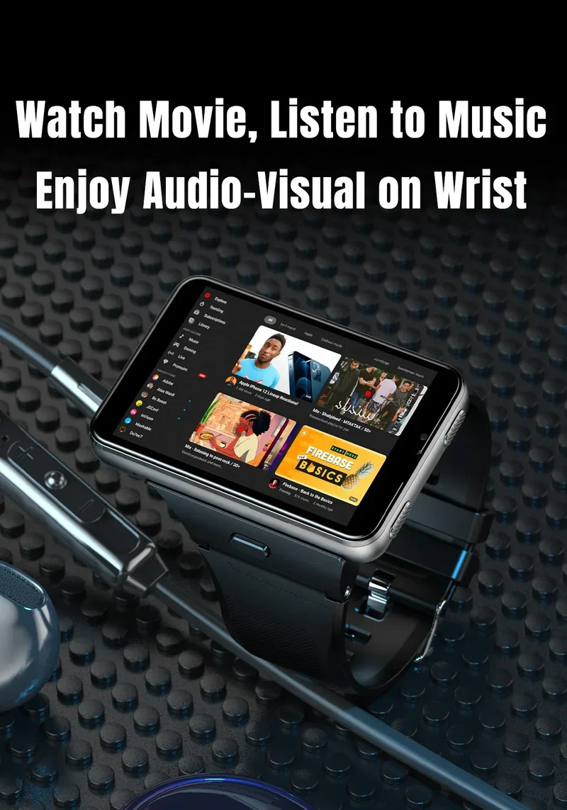 S999 4G LTE Smart Watch Android 11.0 OS 4GB RAM 64GB ROM 2.88" Big Screen 2MP/8MP Dual Camera Quad Core 2300mAh Men Smartwatch