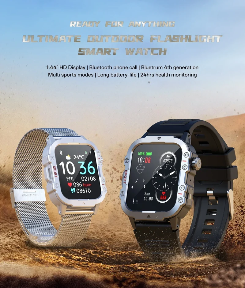 2024 Smart Watch Android Phone 1.44'' Inch Color Screen Bluetooth Call Blood Oxygen/Pressure Monitoring Smart Watch Women Men