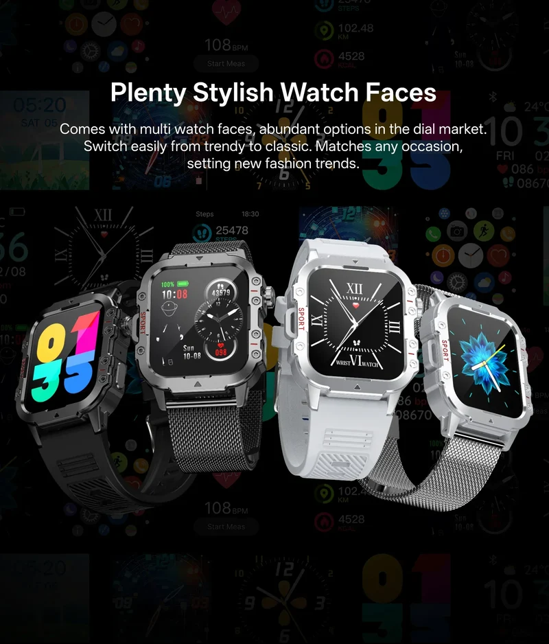 2024 Smart Watch Android Phone 1.44'' Inch Color Screen Bluetooth Call Blood Oxygen/Pressure Monitoring Smart Watch Women Men