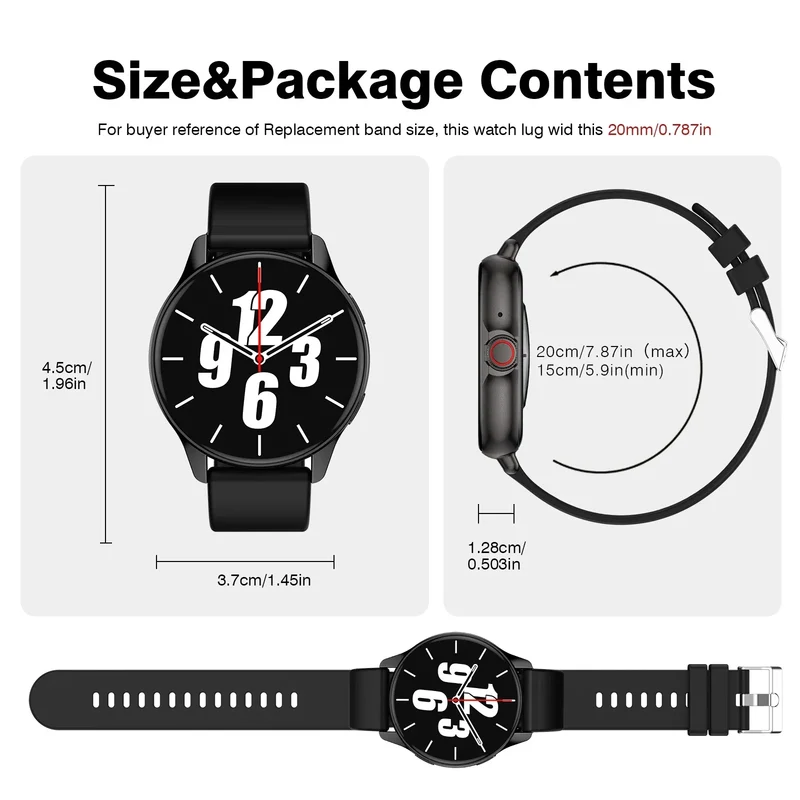 HOMEFISH Smart Watch Wireless Calling Multiple Sports Modes Music Player Health Tracking DIY Watch Faces Android iOS