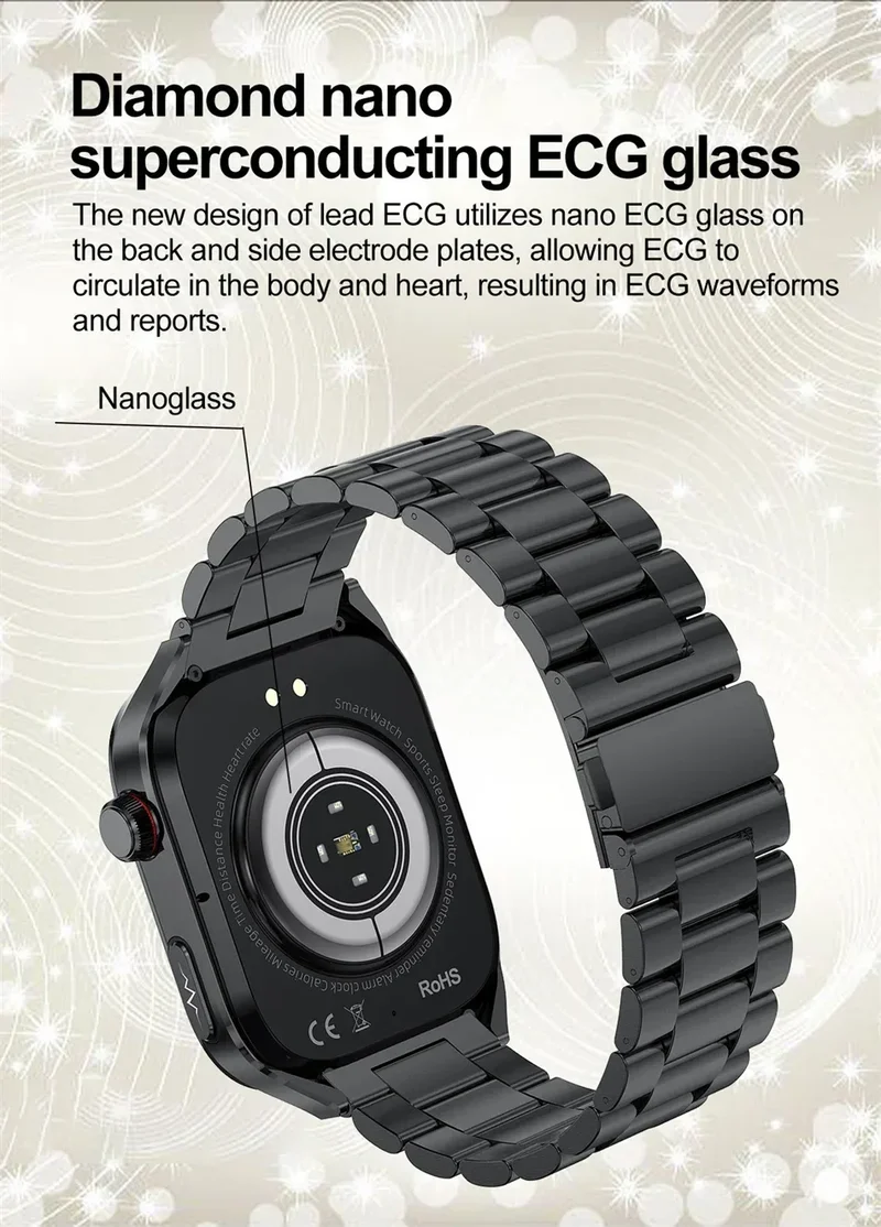 2026 New Professional-Grade Smart Watch Men ECG+PPG Uric Acid Body Fat Health Analysis IP68 Waterproof AMOLED Smartwatch Women
