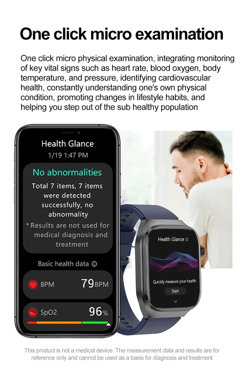 2026 New Professional-Grade Smart Watch Men ECG+PPG Uric Acid Body Fat Health Analysis IP68 Waterproof AMOLED Smartwatch Women
