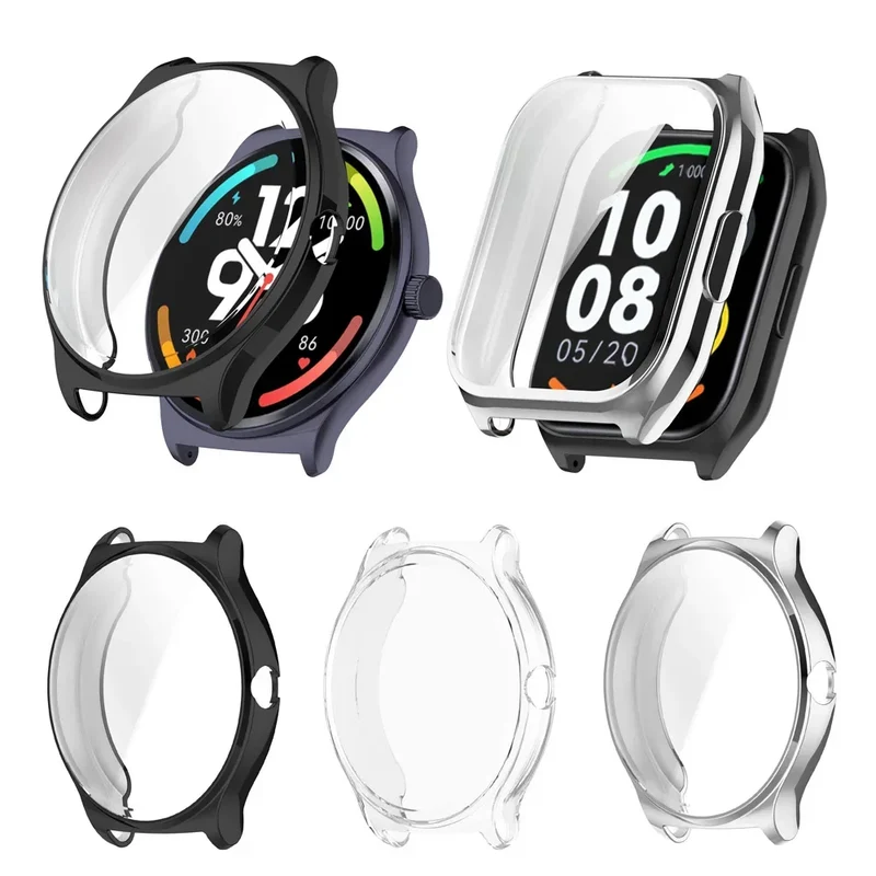 TPU Soft Shell Full Screen Protector Film Case For Haylou Solar Lite R001 / Plus RT3 LS16 / Watch 2 Pro (LS02 pro) Bumper Cover