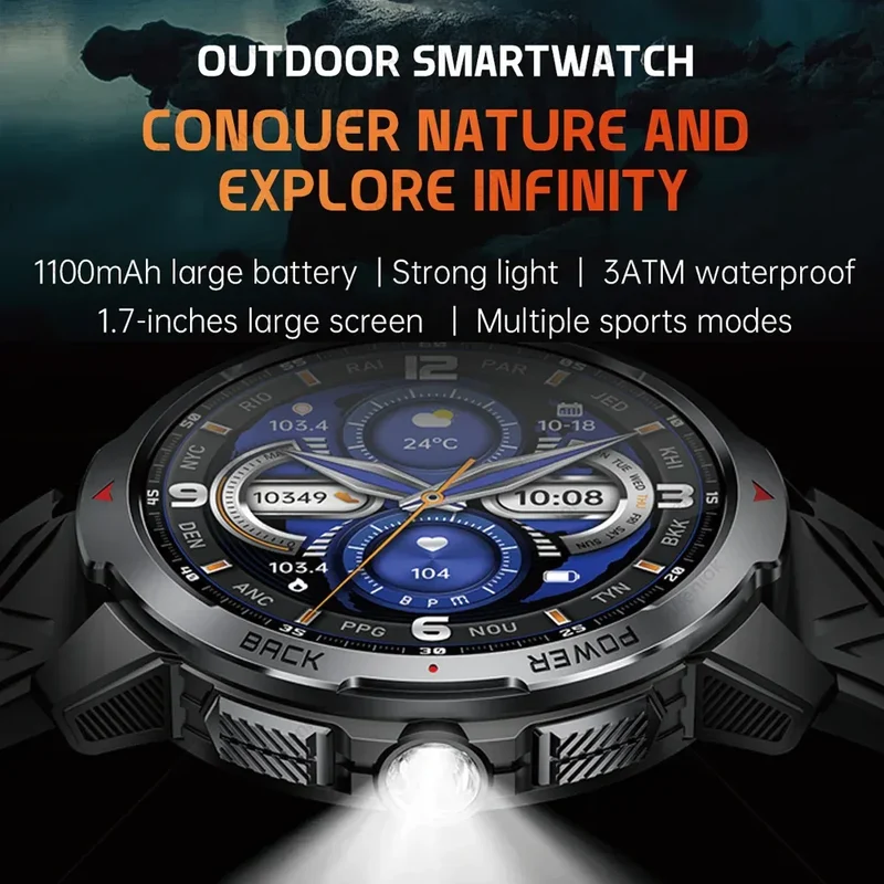New T-Rex3 Pro 1100mAh Battery Smart Watch Men Compass 5ATM Waterproof Bluetooth Call Heart Rate Sports Run tracker Smartwatch