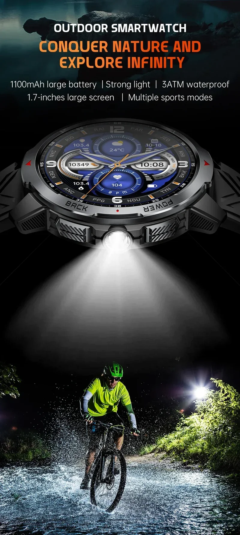 New T-Rex3 Pro 1100mAh Battery Smart Watch Men Compass 5ATM Waterproof Bluetooth Call Heart Rate Sports Run tracker Smartwatch