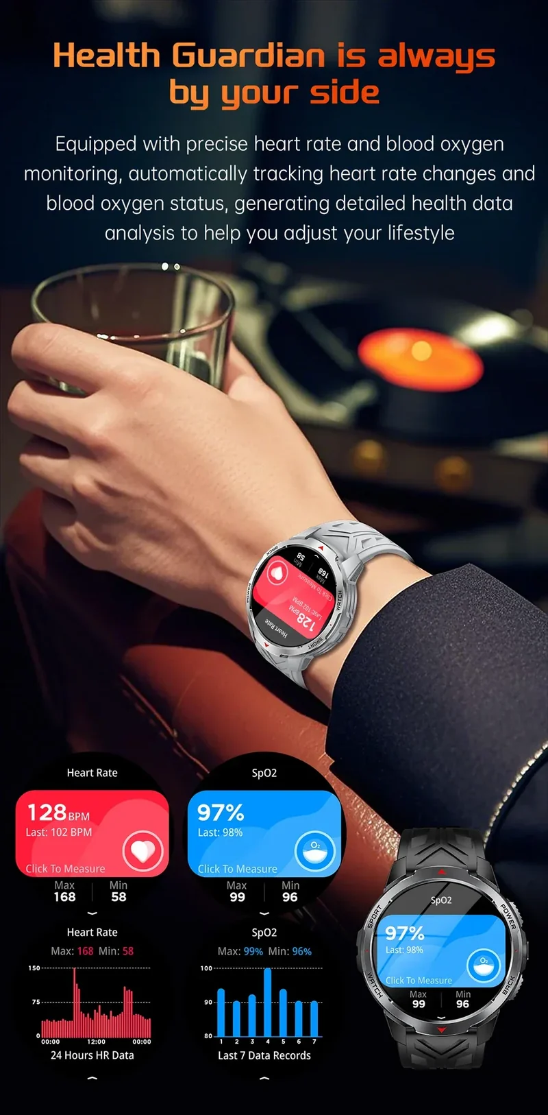New T-Rex3 Pro 1100mAh Battery Smart Watch Men Compass 5ATM Waterproof Bluetooth Call Heart Rate Sports Run tracker Smartwatch