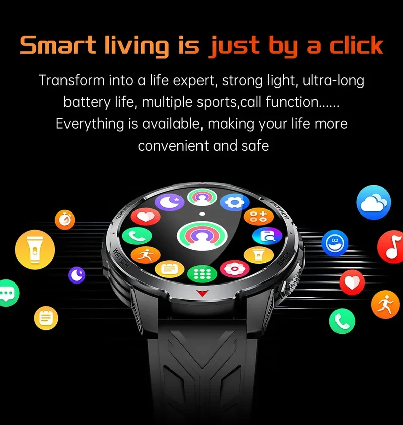 New T-Rex3 Pro 1100mAh Battery Smart Watch Men Compass 5ATM Waterproof Bluetooth Call Heart Rate Sports Run tracker Smartwatch