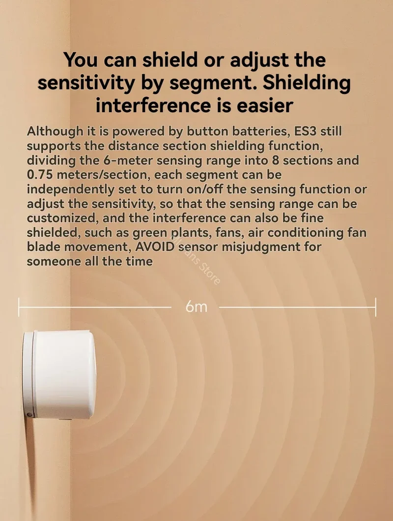 Linptech Smart Human Body Presence Sensor ES3 6M 180° Induction Infrared Pyroelectric Sensor Static Recognition For Xiaomi APP