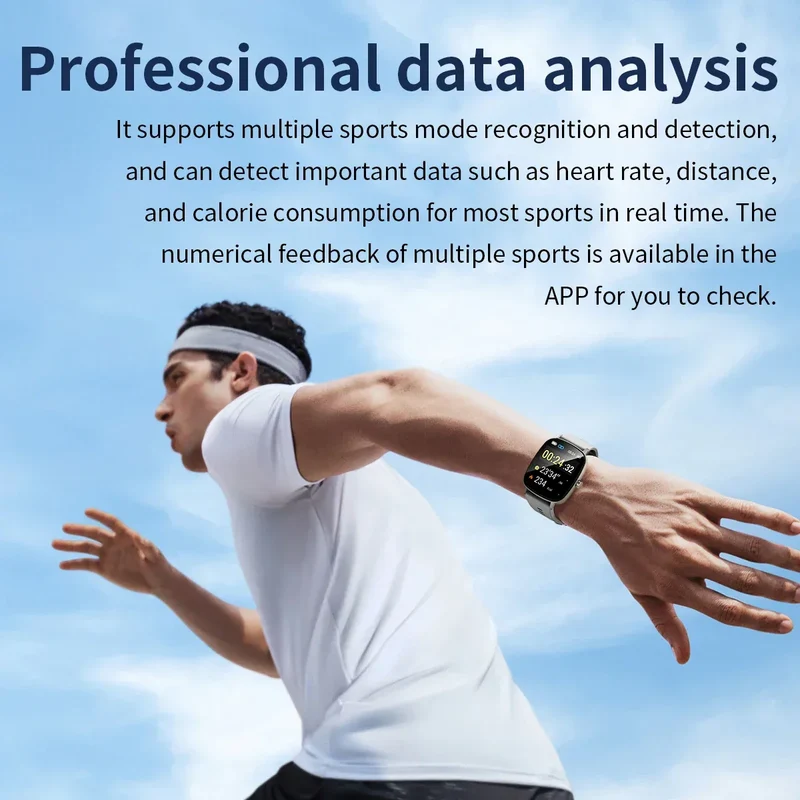 2.01 Inch Aiweile AW63 Smart Watch Men Clock Smartwatch Bluetooth Call Fitness Wristwatch for Android IOS Lightweight PK LT10