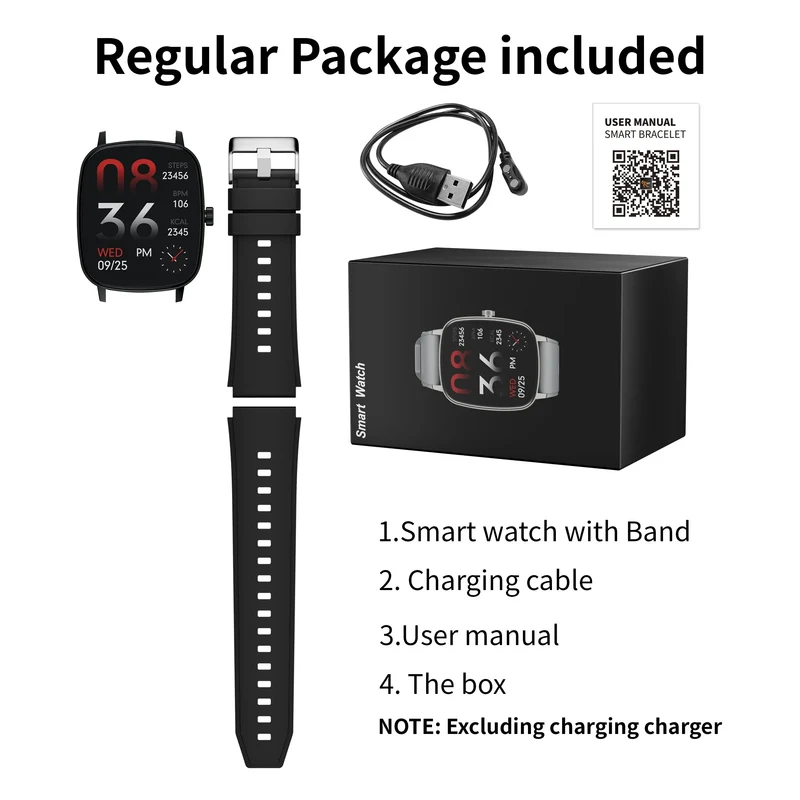 2.01 Inch Aiweile AW63 Smart Watch Men Clock Smartwatch Bluetooth Call Fitness Wristwatch for Android IOS Lightweight PK LT10