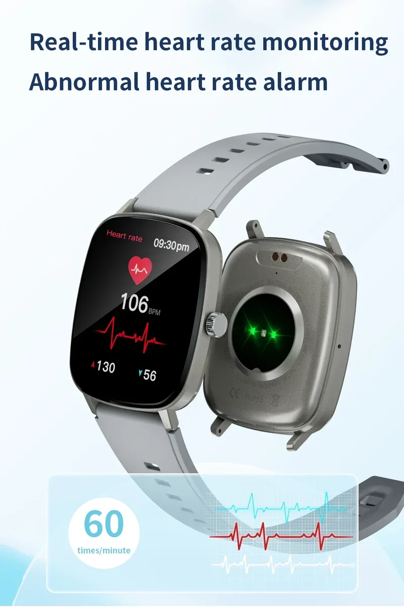 2.01 Inch Aiweile AW63 Smart Watch Men Clock Smartwatch Bluetooth Call Fitness Wristwatch for Android IOS Lightweight PK LT10