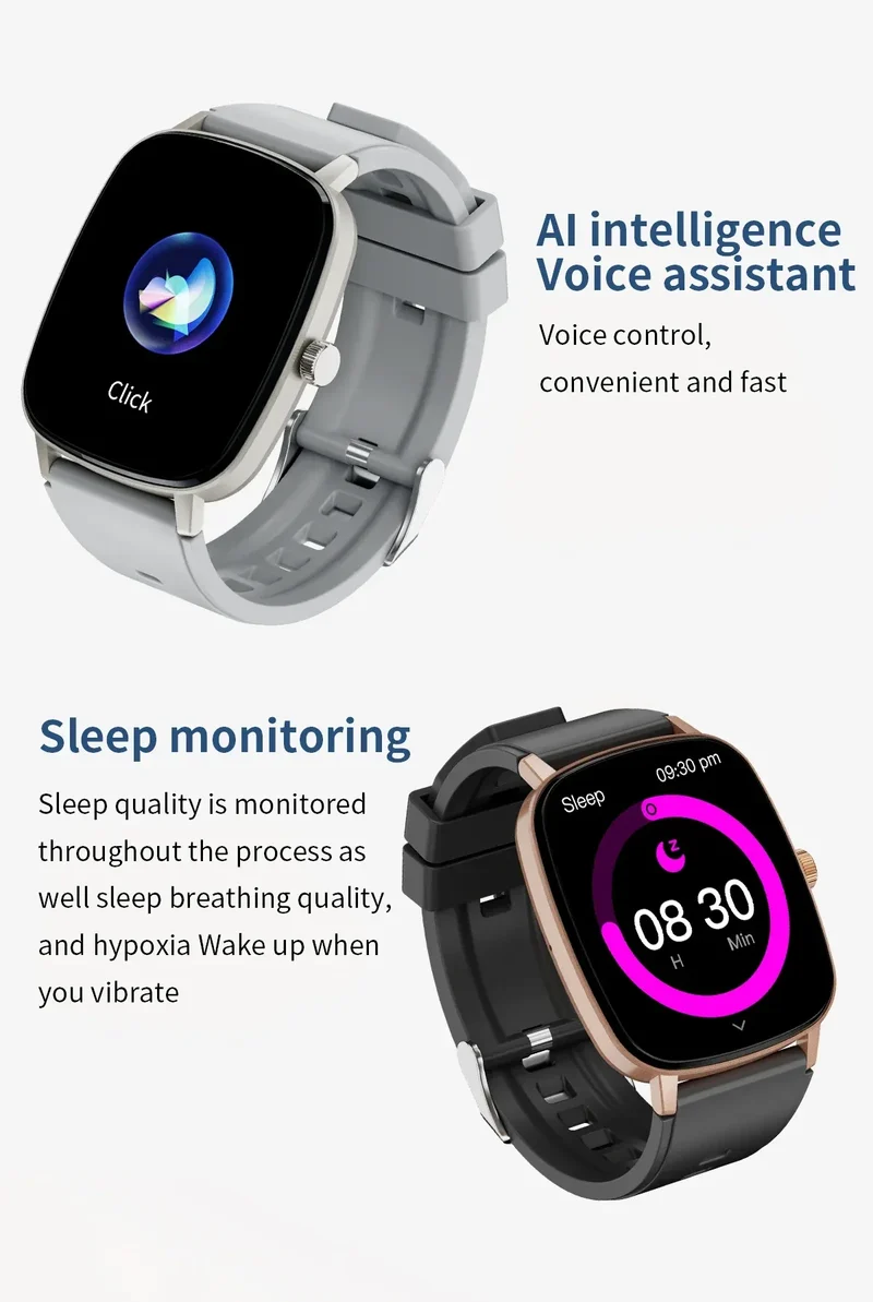 2.01 Inch Aiweile AW63 Smart Watch Men Clock Smartwatch Bluetooth Call Fitness Wristwatch for Android IOS Lightweight PK LT10