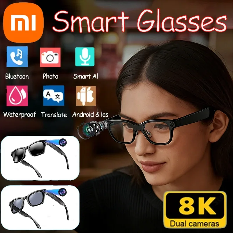 Xiaomi 8K Camera AI Glasses Smart Translation Color-Changing Waterproof Glasses Video Recording Photo Call Smart Sunglasses