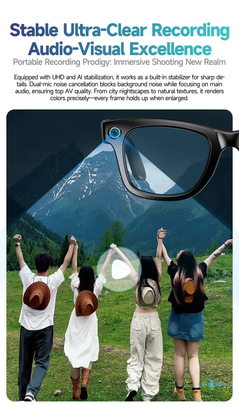 Xiaomi 8K Camera AI Glasses Smart Translation Color-Changing Waterproof Glasses Video Recording Photo Call Smart Sunglasses