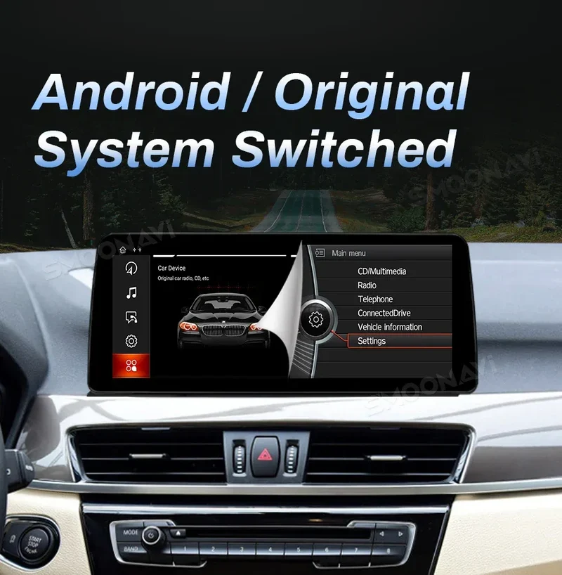 Wireless Carplay Android 12 12.3 Inch IPS 1920*720P Car Multimedia Player For BMW X1 F48 2016 2017 NBT System 4G Wifi Navigation