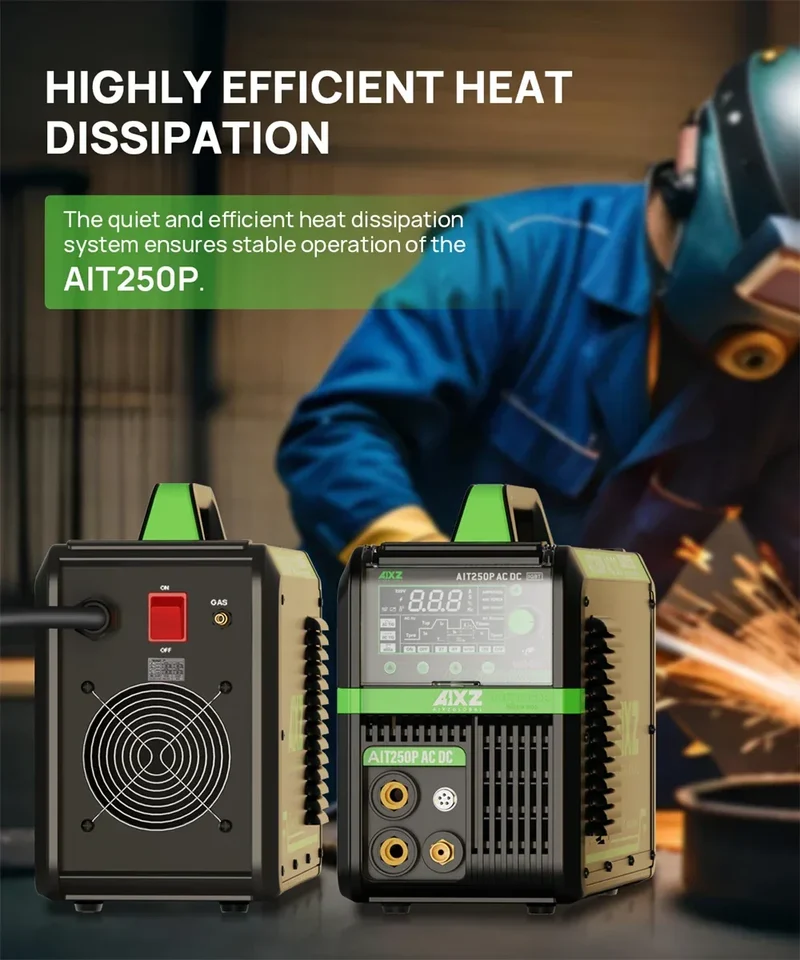 AIXZ 250A 5 in 1 HF TIG Welder AC/DC Aluminum Welding MMA/ARC/Argon Digital Pulse 2T/4T IGBT Inverter Stainless Welding Machine