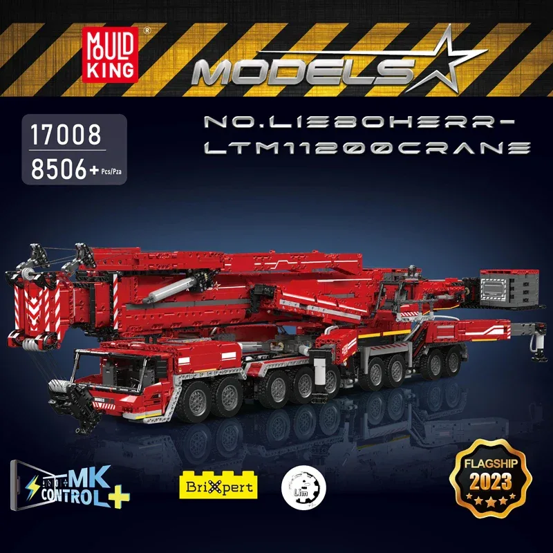 Mould King 17007 17008 Technical Truck Building Block Remote Control Liebherred LTM 11200 Crane Model Kids Christmas Car Toys