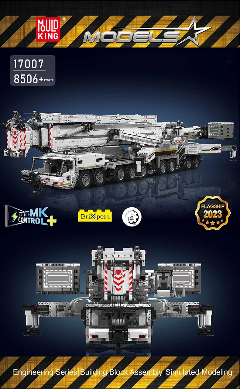 Mould King 17007 17008 Technical Truck Building Block Remote Control Liebherred LTM 11200 Crane Model Kids Christmas Car Toys