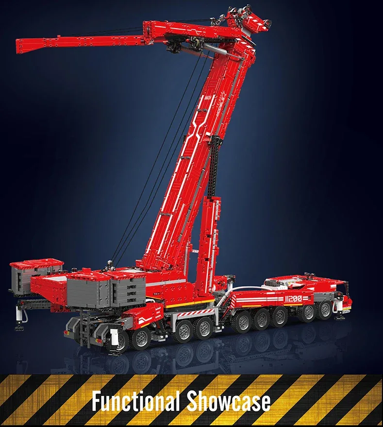 Mould King 17007 17008 Technical Truck Building Block Remote Control Liebherred LTM 11200 Crane Model Kids Christmas Car Toys