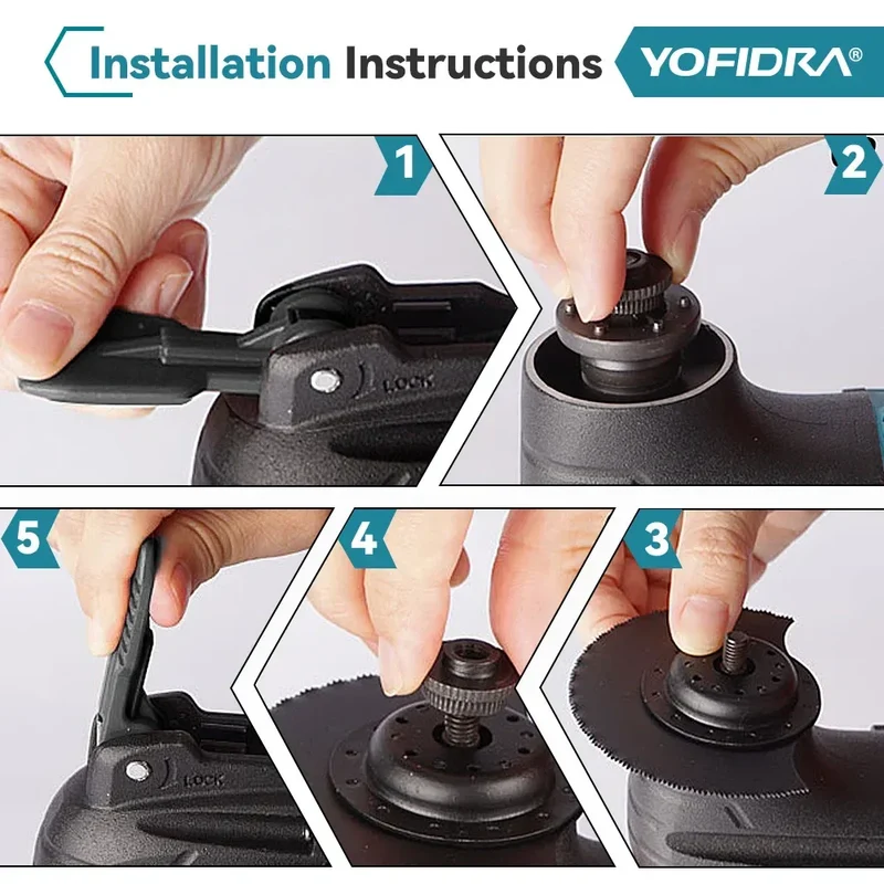 YOFIDRA Cordless Oscillating Multi Tool 6 Gears Electric Cutting Polishing Trimming Machine Power Tool For Makita Battery Pin