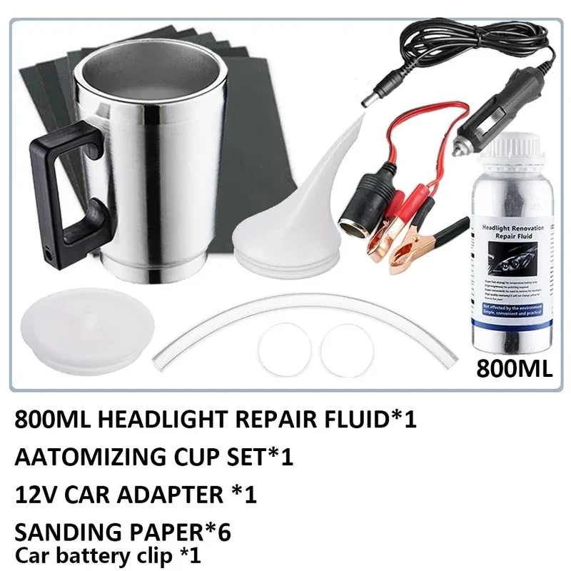 car headlight restoration polish kit polish car headlights 800ML liquid polymer faros car headlight polishing repair kit