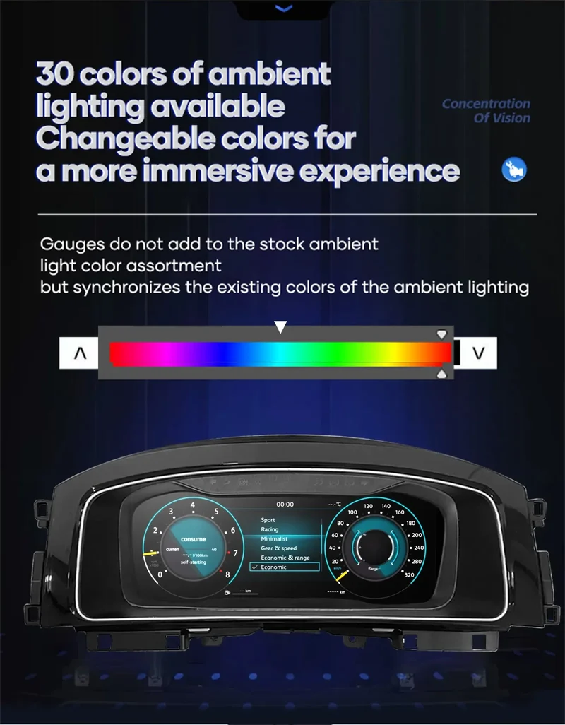 12.3'' LCD Digital Instrument Cluster for Volkswagen Maiden B6 B7 CC 2007 8 9 10 11 Years Ntg4.5 Car Radio Dashboard Cockpit