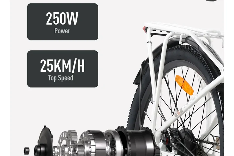 Cysum X-City Adult E-Bike 250W E-Bike for Men 48V 10.4ah Battery 26-Inch Tyre City E-Bike