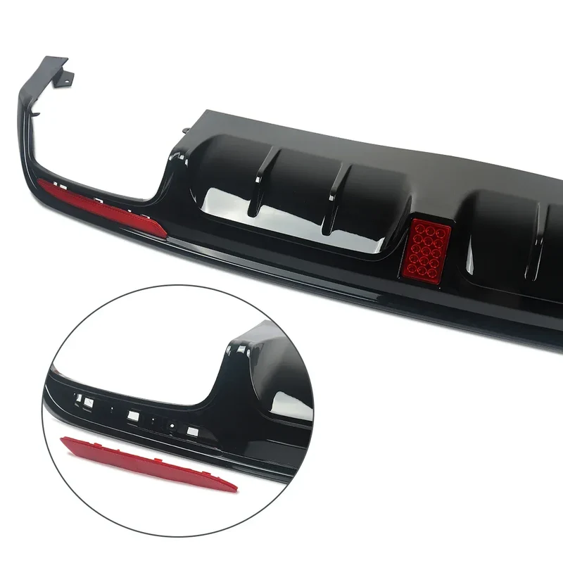 FOR MERCEDES S CLASS W222 B STYLE AMG REAR DIFFUSER TAILPIPE GLOSS BLACK 13-17