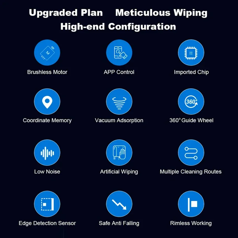 (promo code: AEEU03 )Liectroux YW710 Robot Window Cleaner,Double Water Spray,Strong Vacuum,Home Floor Wall Window Cleaning Robot,App&Remote Control