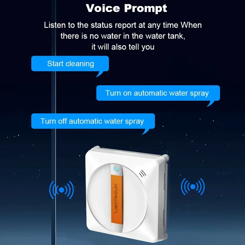 (promo code: AEEU03 )Liectroux YW710 Robot Window Cleaner,Double Water Spray,Strong Vacuum,Home Floor Wall Window Cleaning Robot,App&Remote Control