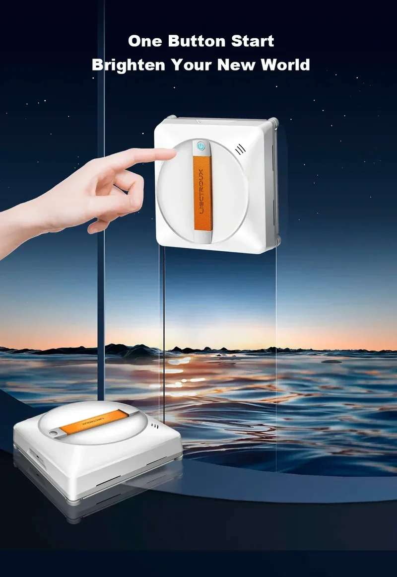 (promo code: AEEU03 )Liectroux YW710 Robot Window Cleaner,Double Water Spray,Strong Vacuum,Home Floor Wall Window Cleaning Robot,App&Remote Control