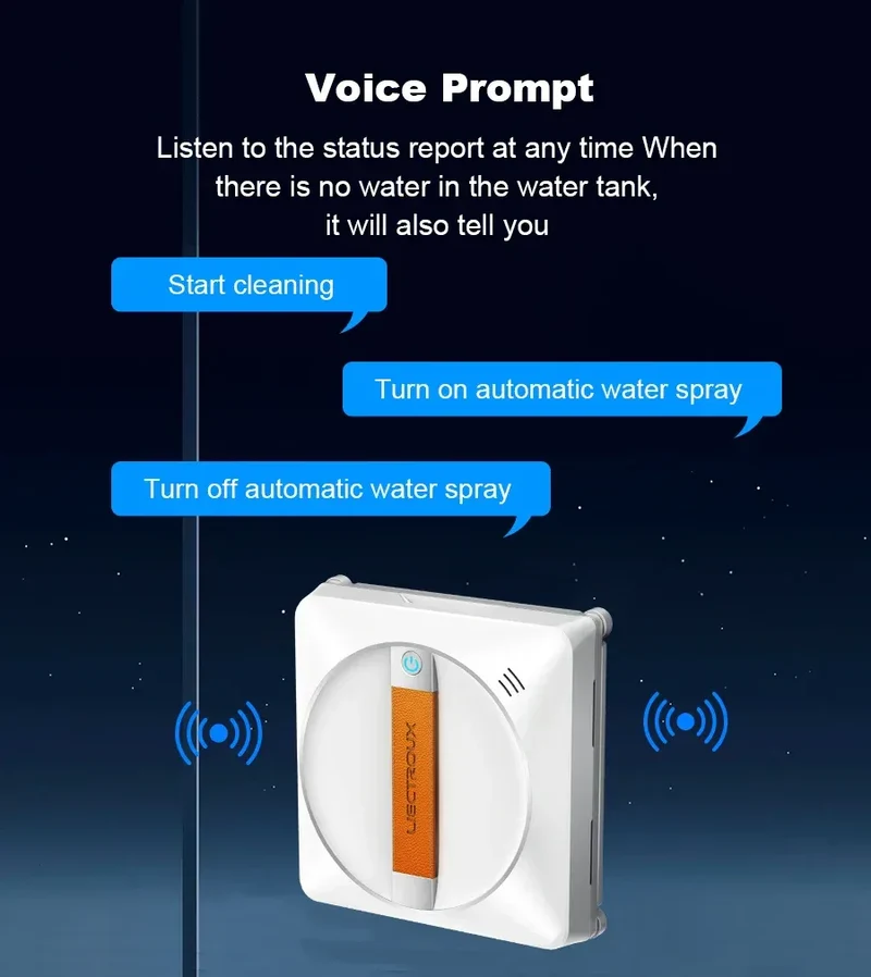 (promo code: AEEU03 )Liectroux YW710 Robot Window Cleaner,Double Water Spray,Strong Vacuum,Home Floor Wall Window Cleaning Robot,App&Remote Control