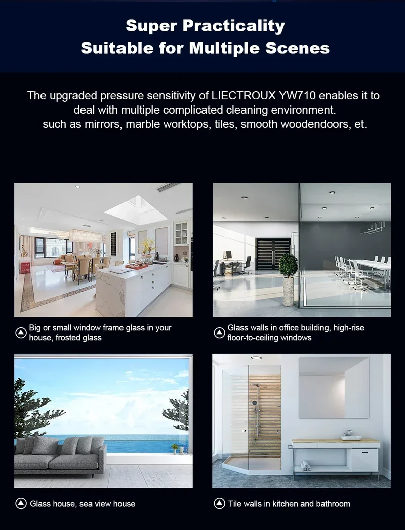 (promo code: AEEU03 )Liectroux YW710 Robot Window Cleaner,Double Water Spray,Strong Vacuum,Home Floor Wall Window Cleaning Robot,App&Remote Control