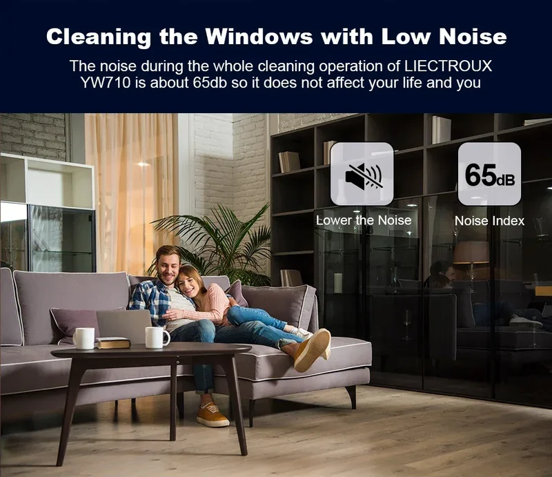 (promo code: AEEU03 )Liectroux YW710 Robot Window Cleaner,Double Water Spray,Strong Vacuum,Home Floor Wall Window Cleaning Robot,App&Remote Control