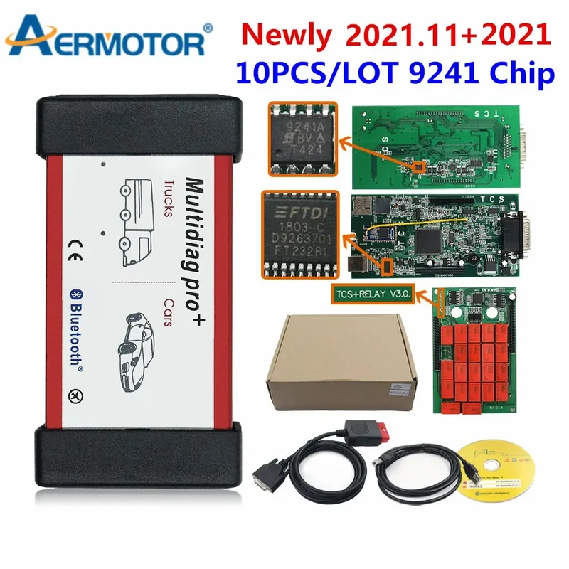 10PCS 2021.11/2020.23 Multidiag Pro TCS DS/ACTM OBD2 Diagnostic Tool 2017.R3 With Keygen /2018.R0 For TCS For Multi Cars Trucks