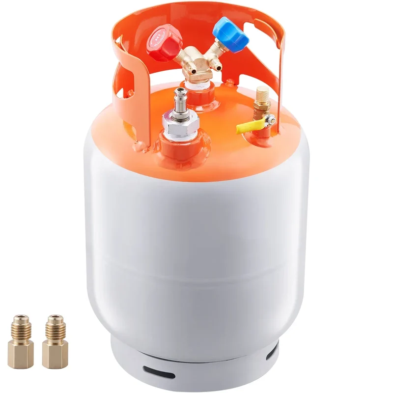 SucceBuy 30 lbs Refrigerant Recovery Tank with Float Switch Reusable AC Recovery Tank HVAC for All Refrigerant Prevent Overflow