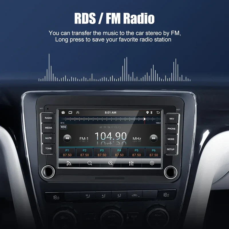 2 Din Android Car Radio Multimedia Player GPS WiFi Carplay For VW Volkswagen Skoda Octavia golf 5 6 touran passat B6 polo Jetta
