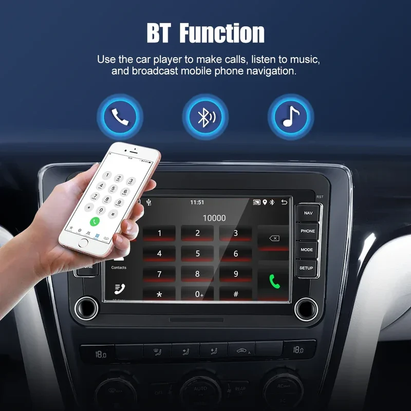 2 Din Android Car Radio Multimedia Player GPS WiFi Carplay For VW Volkswagen Skoda Octavia golf 5 6 touran passat B6 polo Jetta