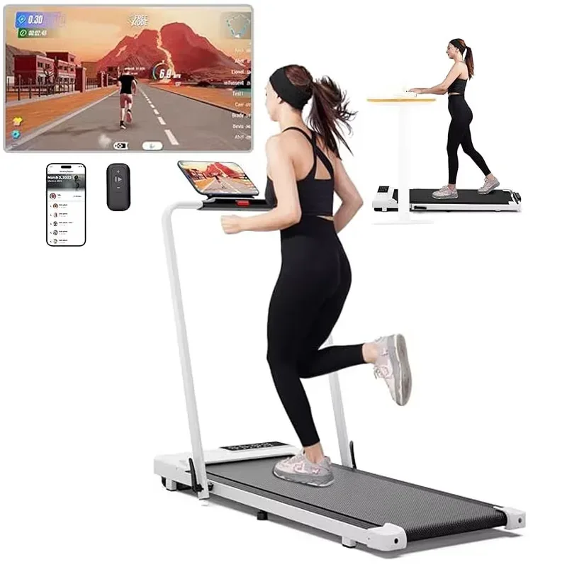 Superun 3 in 1 Folding Treadmills for Home, 3.0HP Powerful and Quiet Under Desk Treadmill, 300 lbs Capacity Foldable Walking Pad