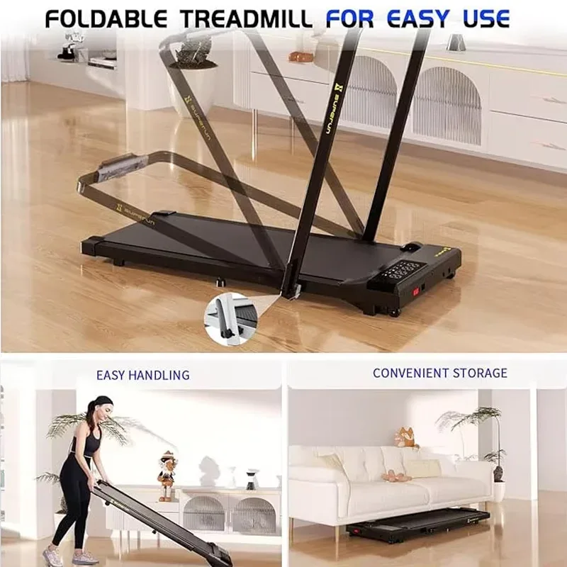 Superun 3 in 1 Folding Treadmills for Home, 3.0HP Powerful and Quiet Under Desk Treadmill, 300 lbs Capacity Foldable Walking Pad