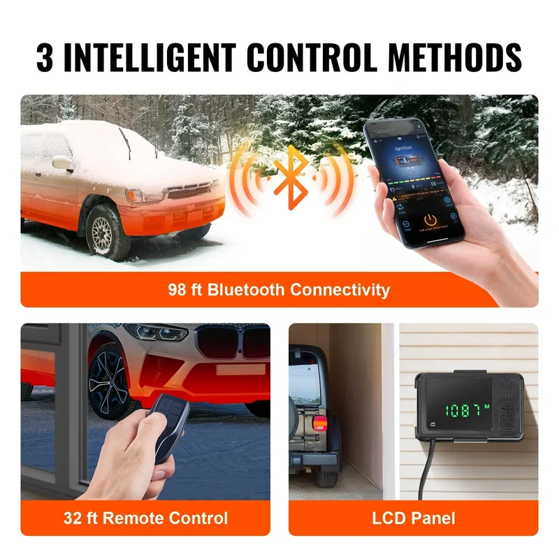 SucceBuy Bluetooth Diesel Air Heater 12V 2KW Diesel Heater with Remote Control and LCD Diesel Parking Heater for RV Trailer Boat