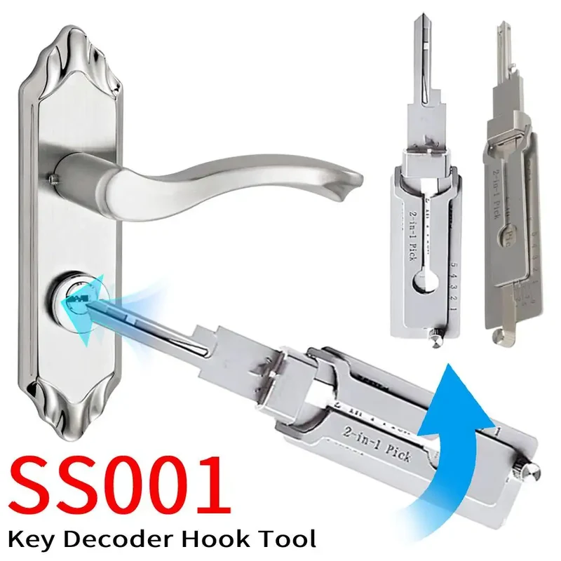 1-4pcs SS001 Key Decoder Tool Pickup Hand Tool Stainless Steel Precision Tool O-ring Pickup Kit Maintenance Repair Kit