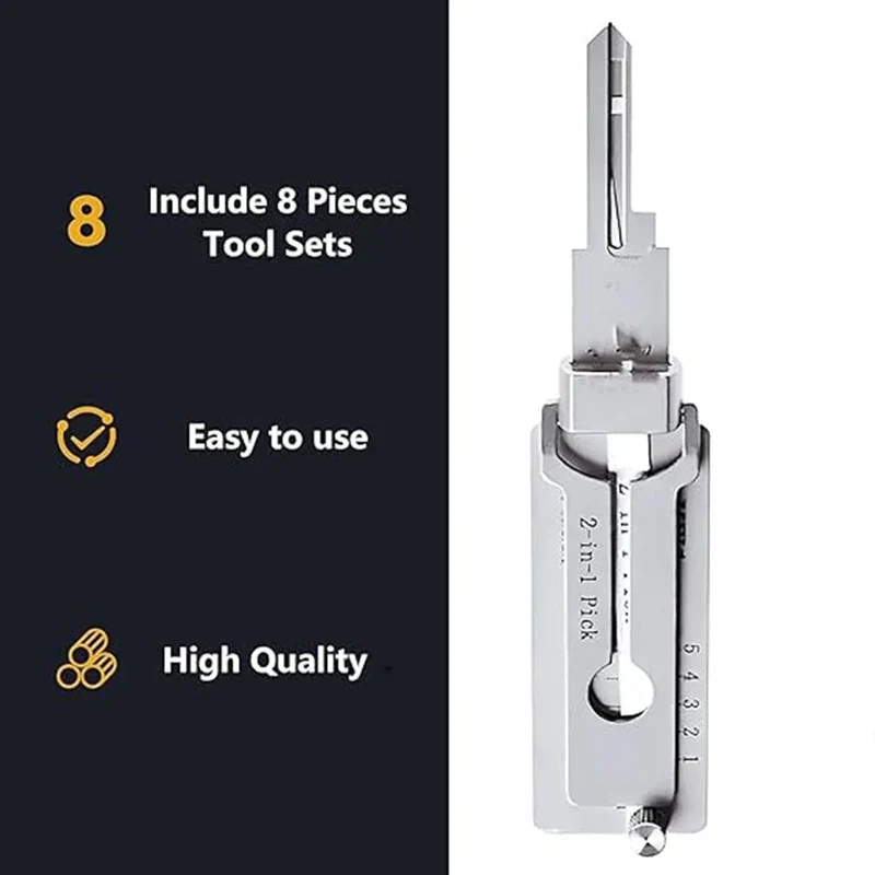 1-4pcs SS001 Key Decoder Tool Pickup Hand Tool Stainless Steel Precision Tool O-ring Pickup Kit Maintenance Repair Kit