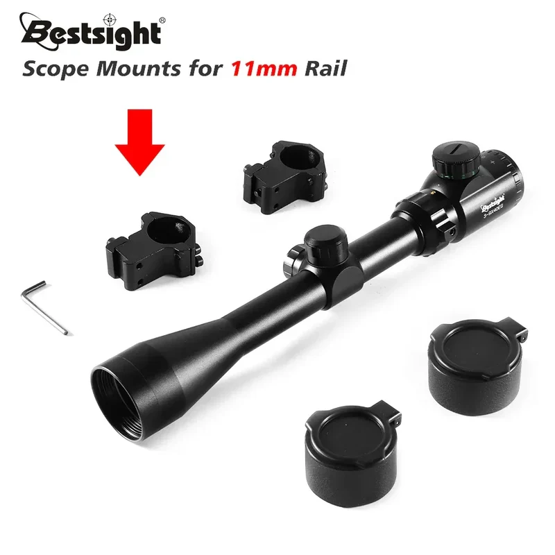 Riflescope 3-9x40 Rifle Sniper Scope Red or Green Illuminated Optical with Mounts Mil Dot Fit Free Crosshair