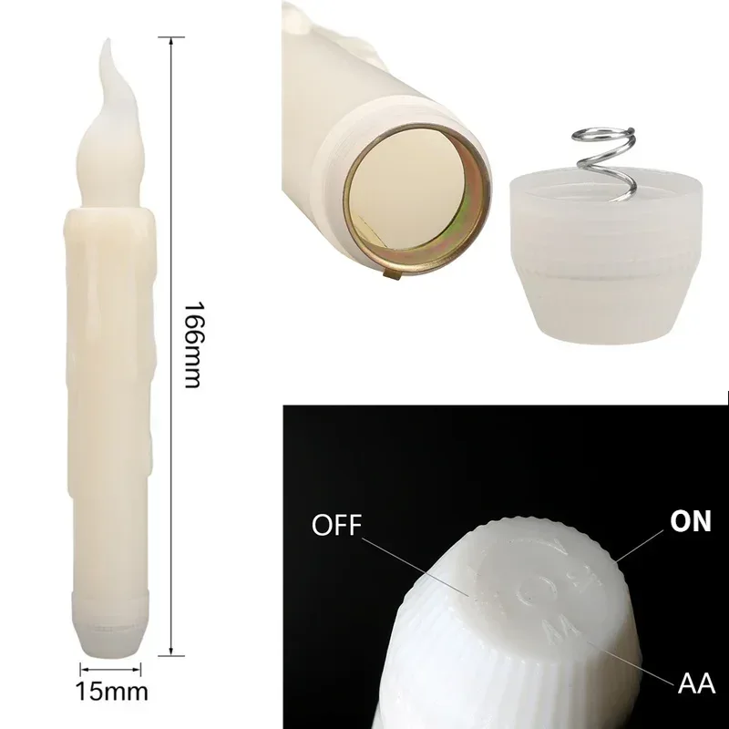 Floating LED Candles with Magic Wand Remote Control Flameless Remote Taper Electronic Candle Christmas Party Decor Candle Lights